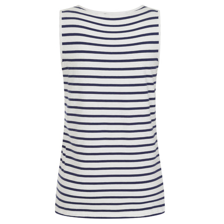 LJ110 - Ladies Cotton Cami - White Marine Stripe
