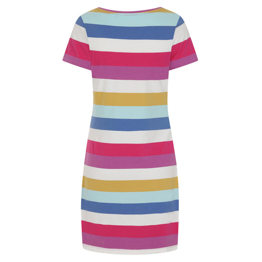 LJ115 - Ladies Striped T-Shirt Dress - Multi