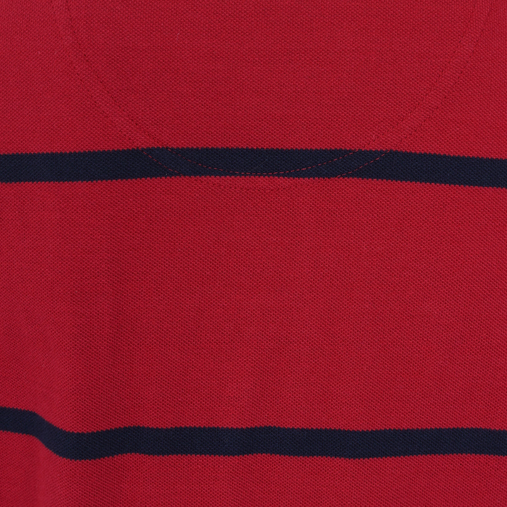 LJ18C - Boy's Striped Polo Shirt - Crimson