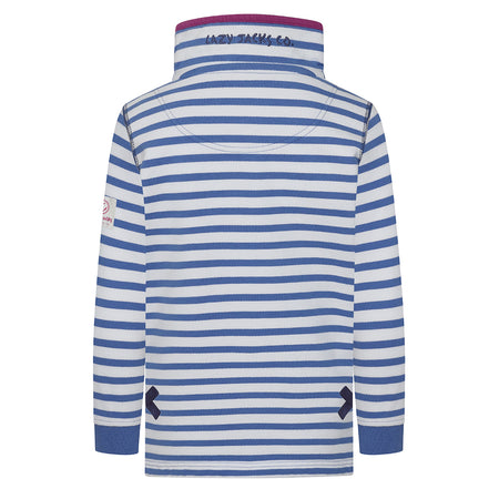 LJ35C - Striped 1/4 Zip Sweatshirt - Sapphire