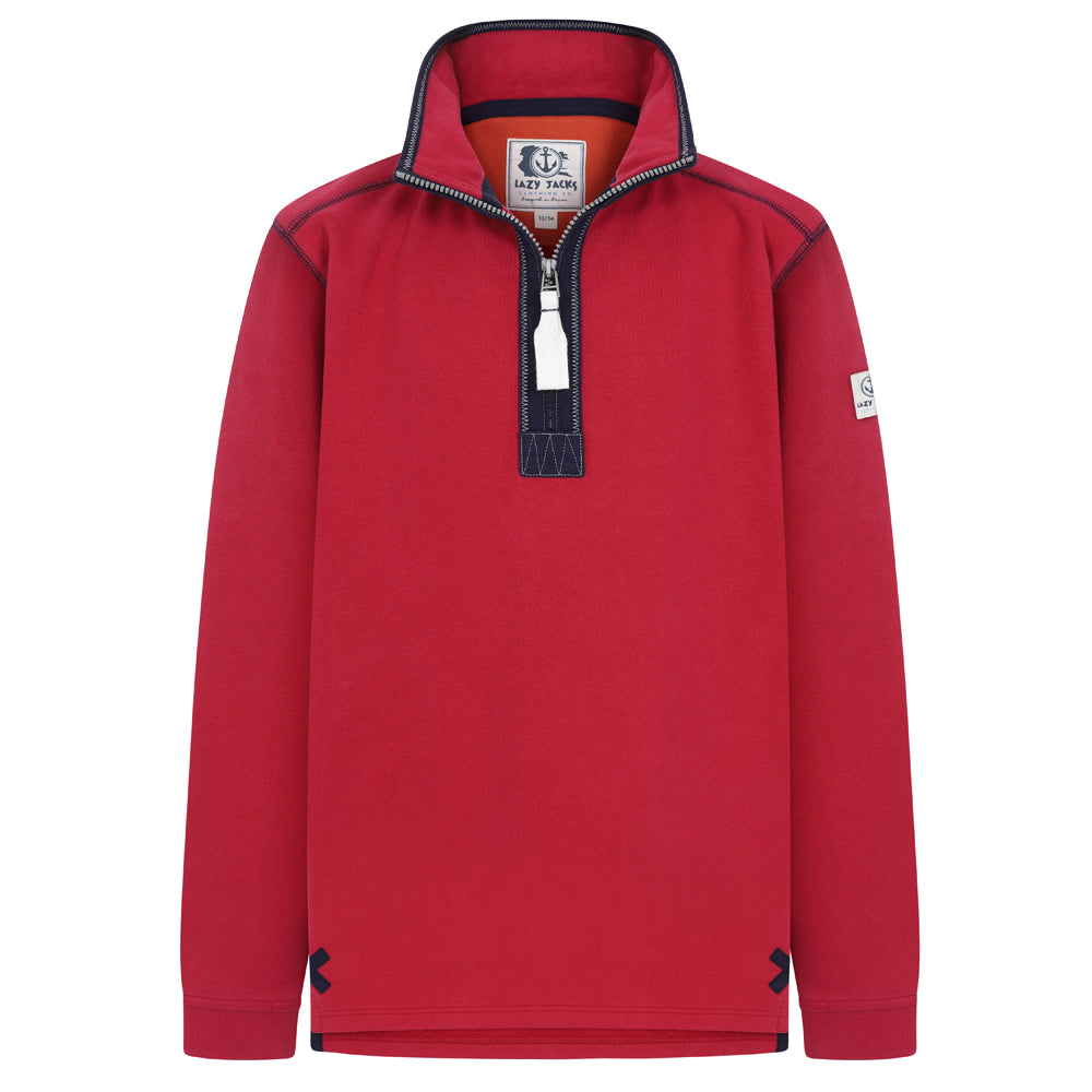 LJ40C - Boys 1/4 Zip - Crimson