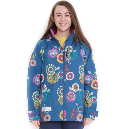 LJ45P - Printed Short Waterproof Coat - Spiral