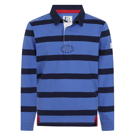 LJ78 - Men's Striped Rugby Shirt - Denim