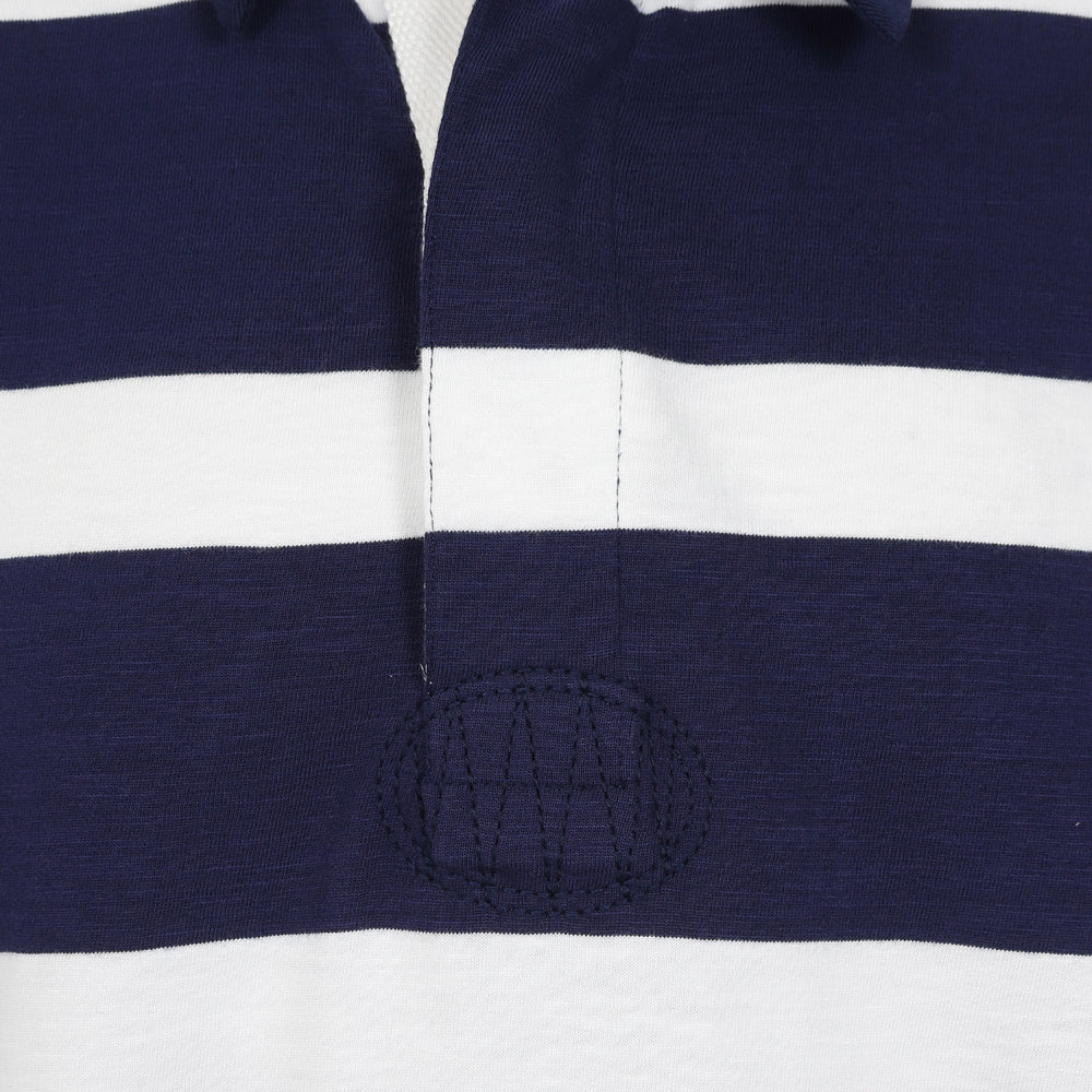 LJ78 - Men's Striped Rugby Shirt - Marine