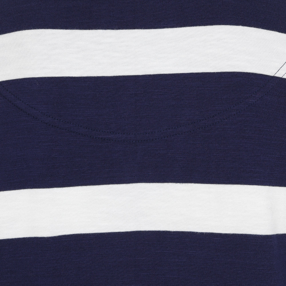 LJ78 - Men's Striped Rugby Shirt - Marine
