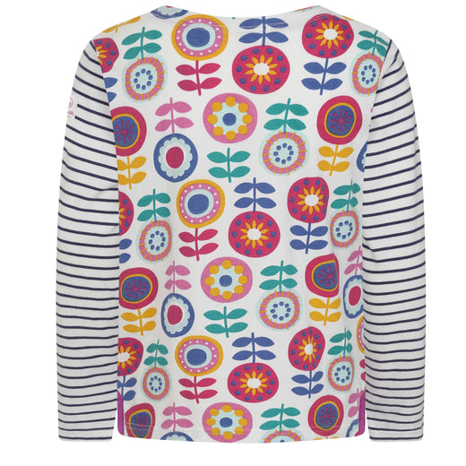 LJ97CP - Girls Patterned Breton Top - Kaleidoscope