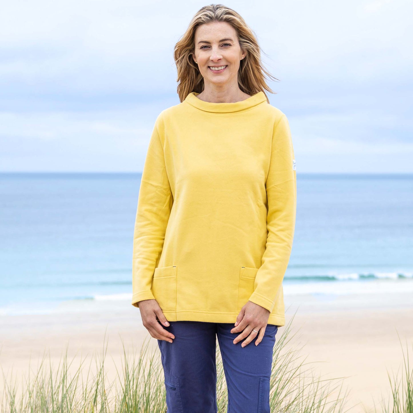 LJ94 - Plain Roll Neck Sweatshirt - Lemon