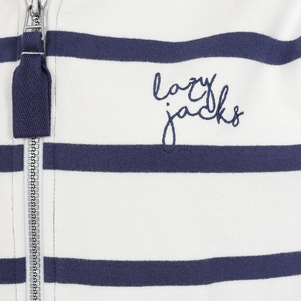 LJ101S - Ladies Striped Full Zip Hoody - Twilight