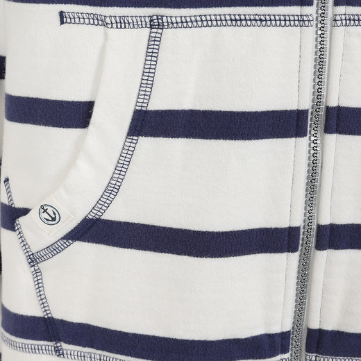 LJ101S - Ladies Striped Full Zip Hoody - Twilight