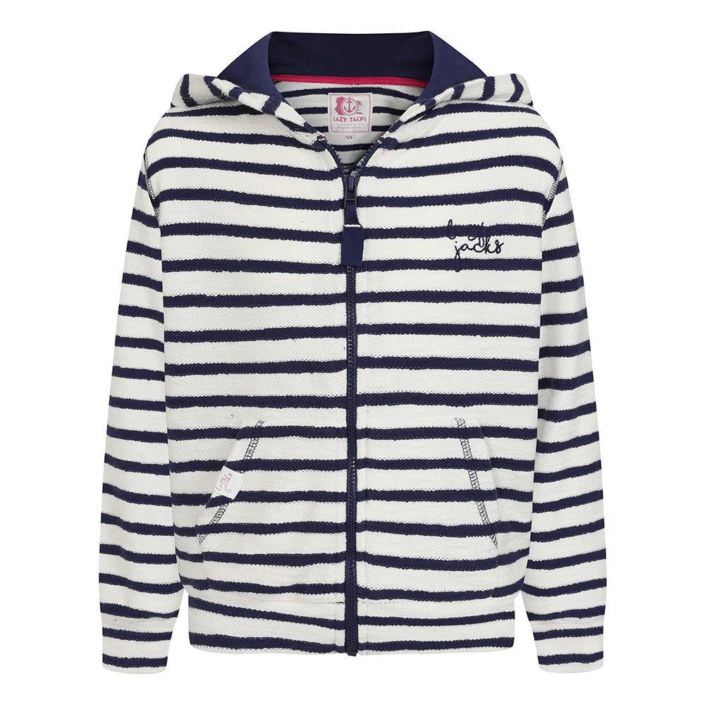 LJ102SC - Girl's Striped Textured Hoody - Twilight