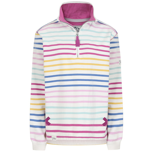 LJ35 - Ladies' Striped 1/4 Zip Sweatshirt - Rainbow