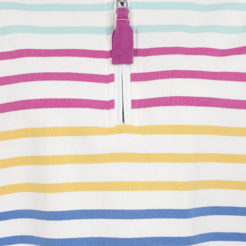LJ35 - Ladies' Striped 1/4 Zip Sweatshirt - Rainbow