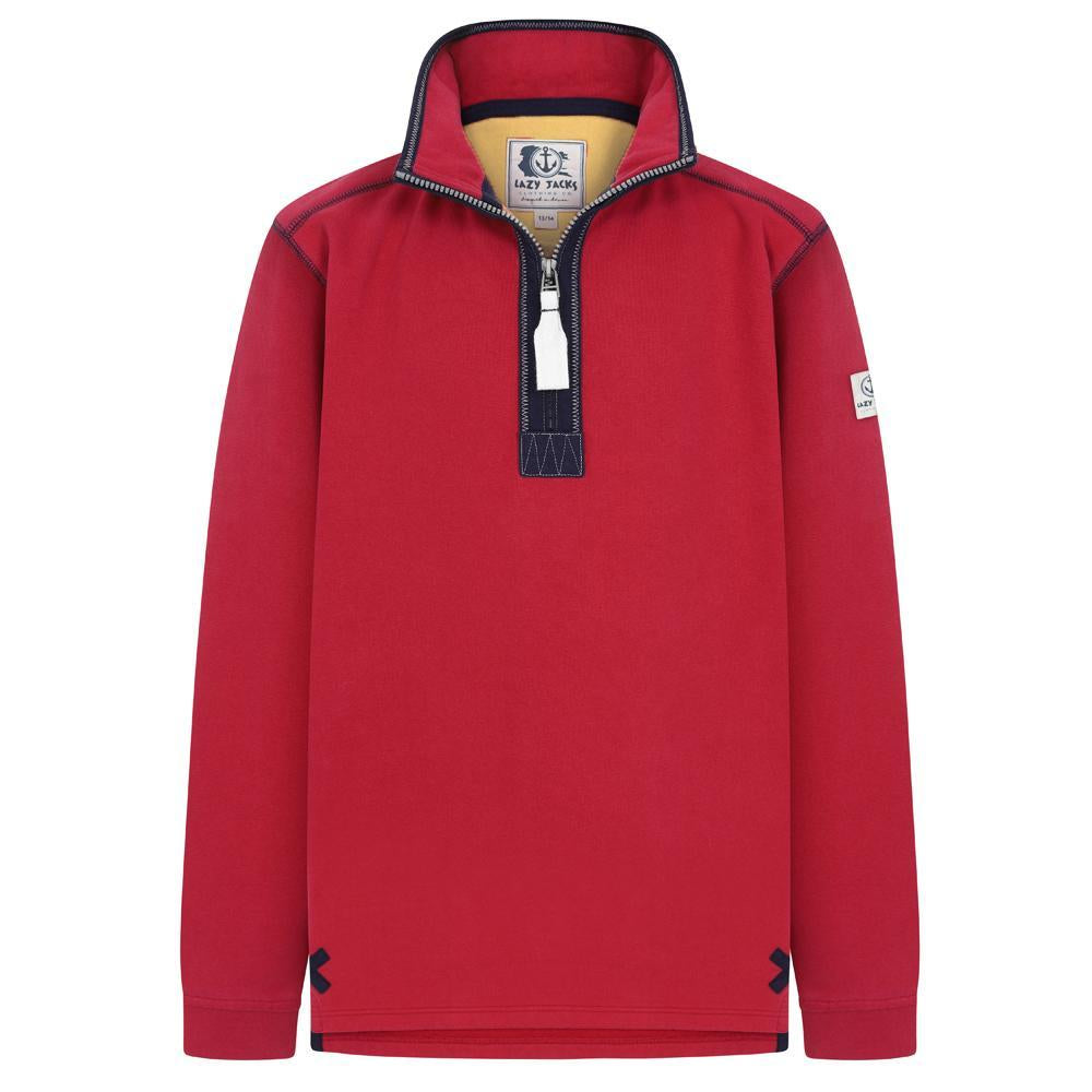 LJ3C - Boy's 1/4 Zip Sweatshirt - Rouge