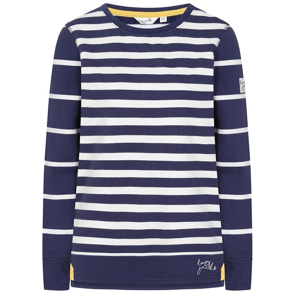 LJ131S - Ladies Striped Crew Neck Sweatshirt - Twilight