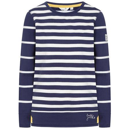 LJ131S - Ladies Striped Crew Neck Sweatshirt - Twilight