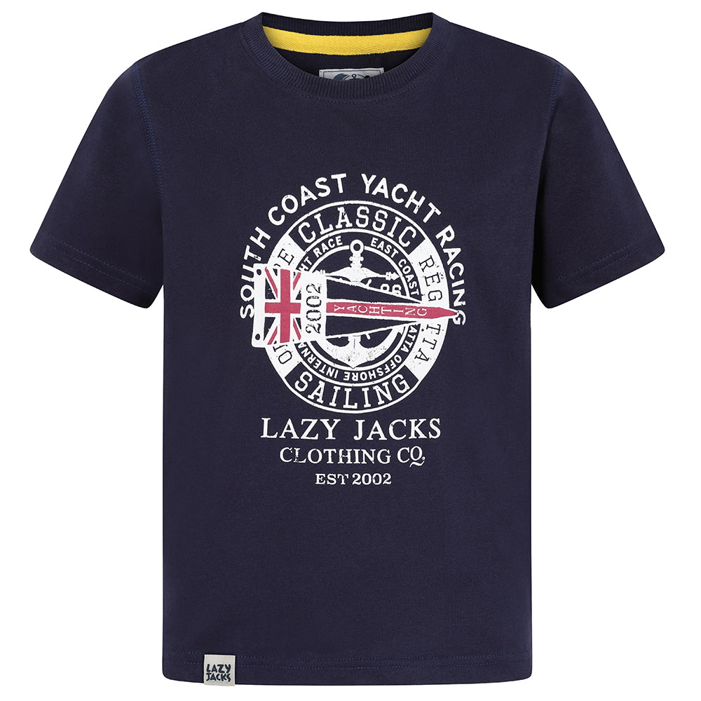 LJ15C - Boy's Printed Tee - Marine Yacht Racing Design