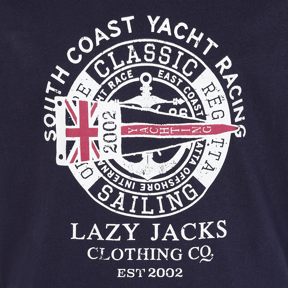 LJ15C - Boy's Printed Tee - Marine Yacht Racing Design