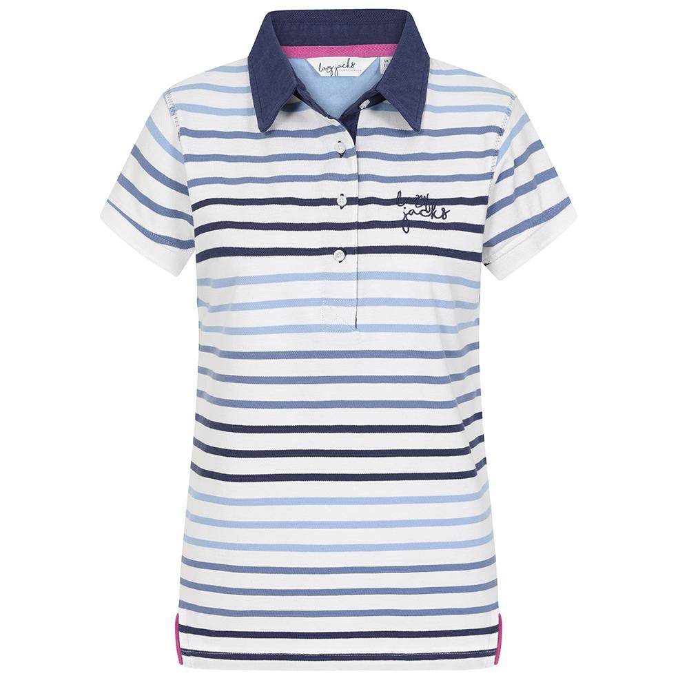 LJ22  - Ladies Polo Top - Stripe