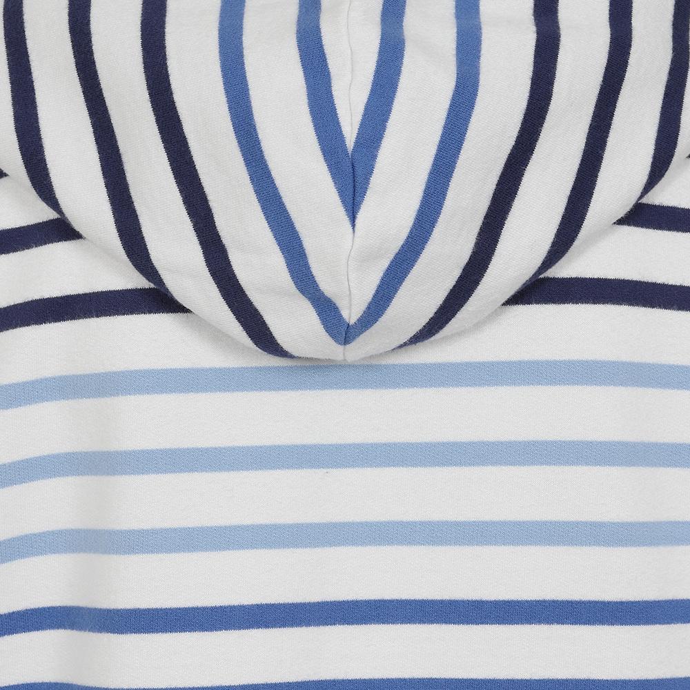 LJ36 - Button Neck Hooded Sweatshirt - Stripe