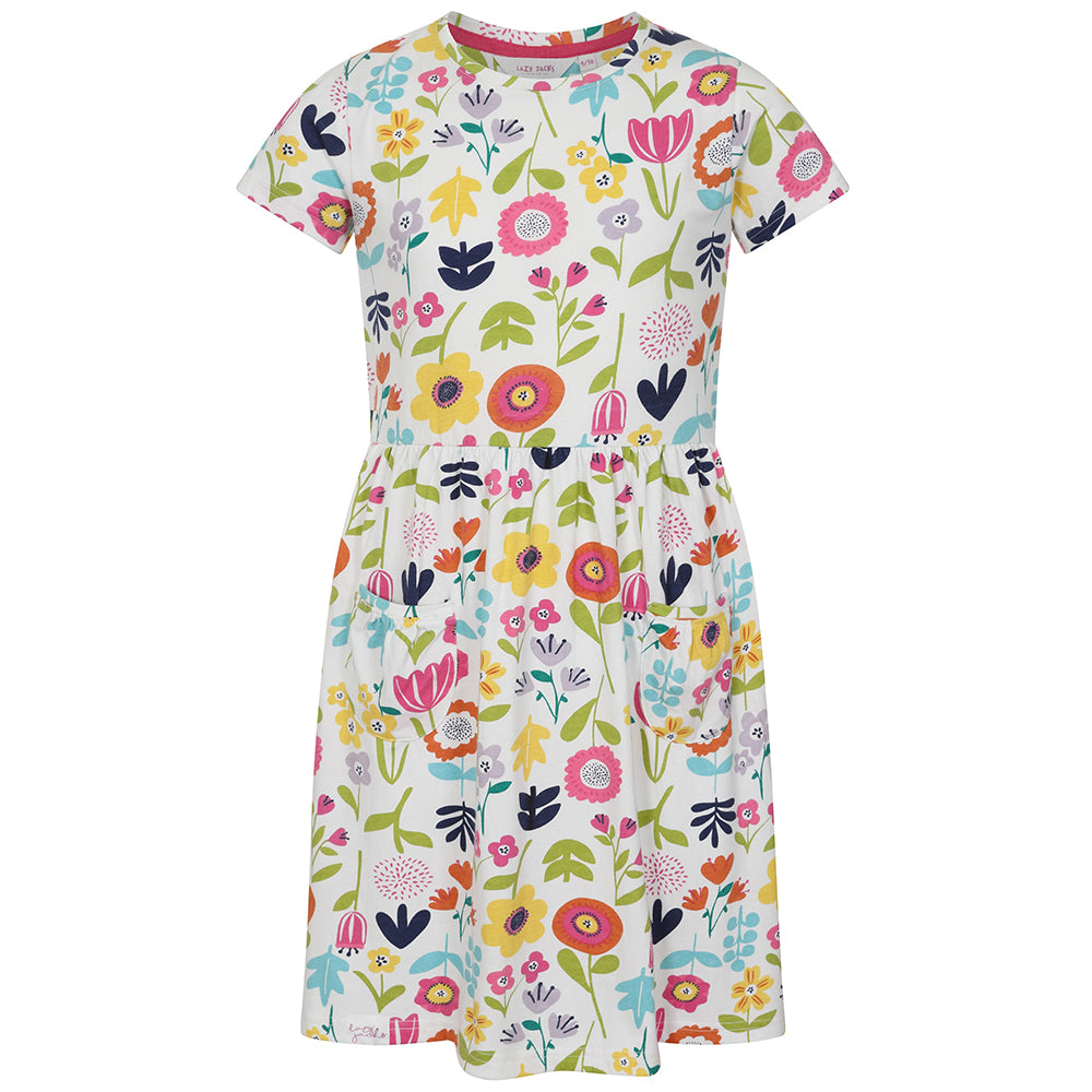 LJ375C - Girls Printed Dress - Bouquet