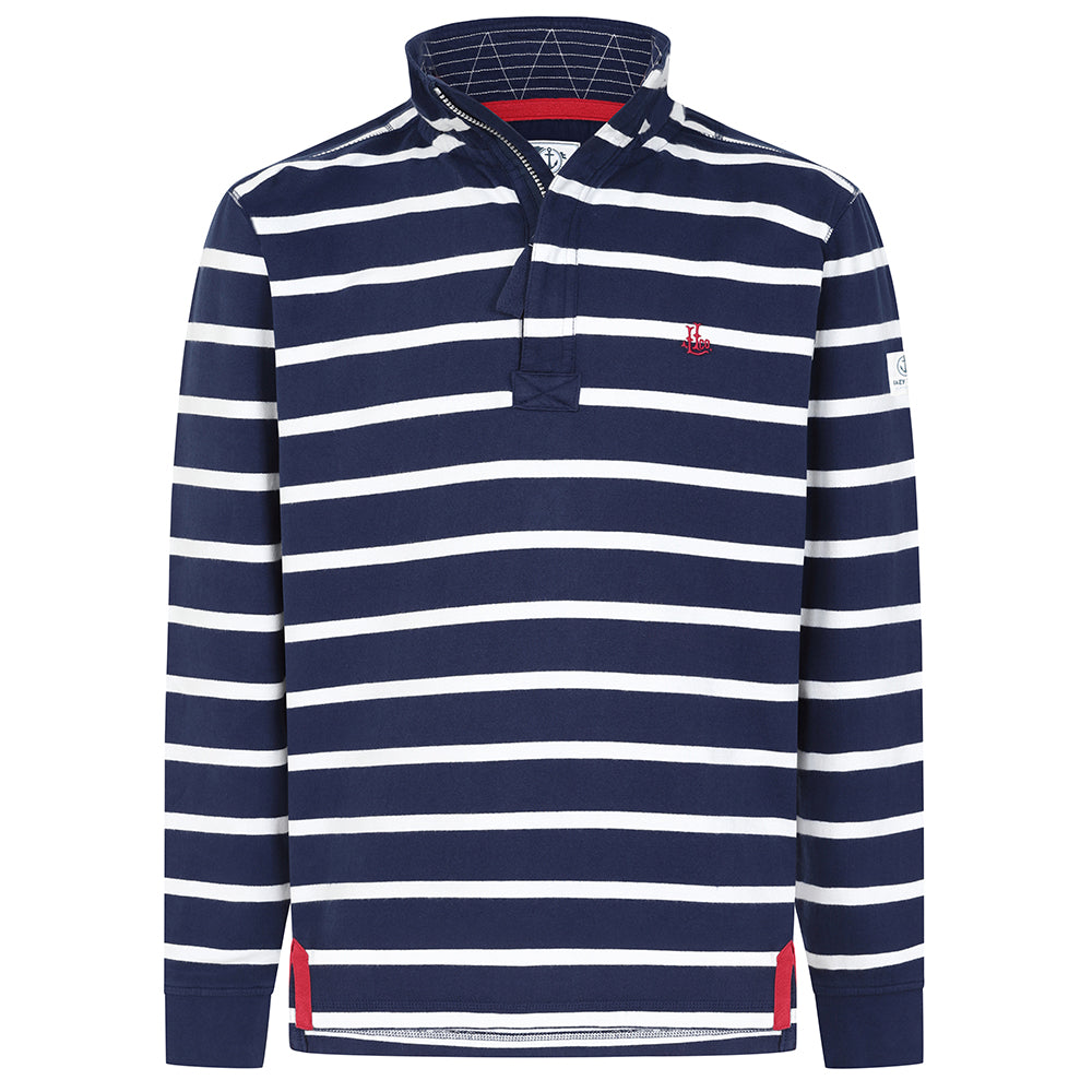LJ39 - 1/4 Zip Striped Sweatshirt - Marine