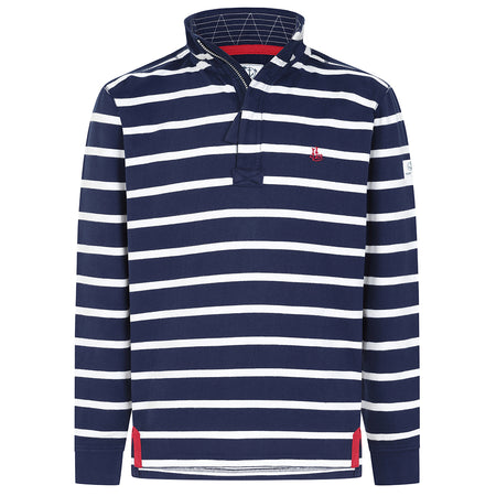 LJ39 - 1/4 Zip Striped Sweatshirt - Marine