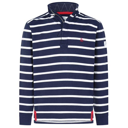 LJ39 - 1/4 Zip Striped Sweatshirt - Marine