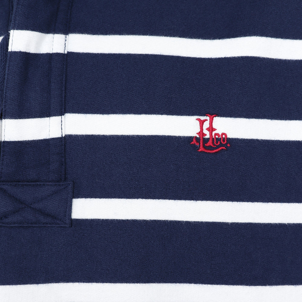 LJ39 - 1/4 Zip Striped Sweatshirt - Marine