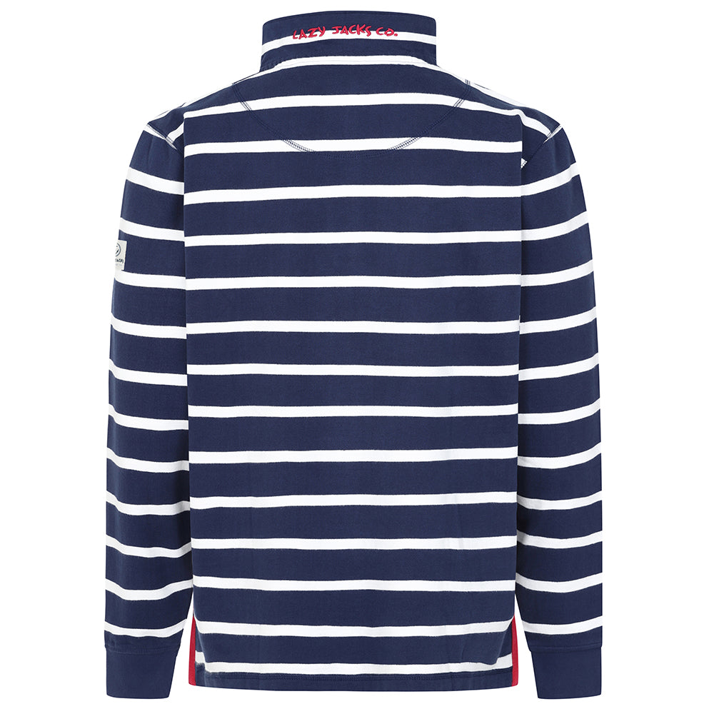 LJ39 - 1/4 Zip Striped Sweatshirt - Marine