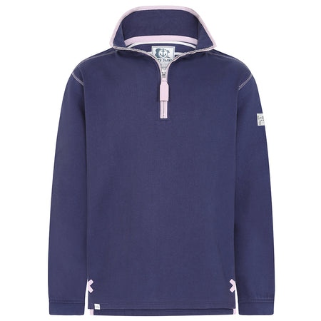 LJ3 - Ladies 1/4 Zip Sweatshirt - Twilight Pink Trim
