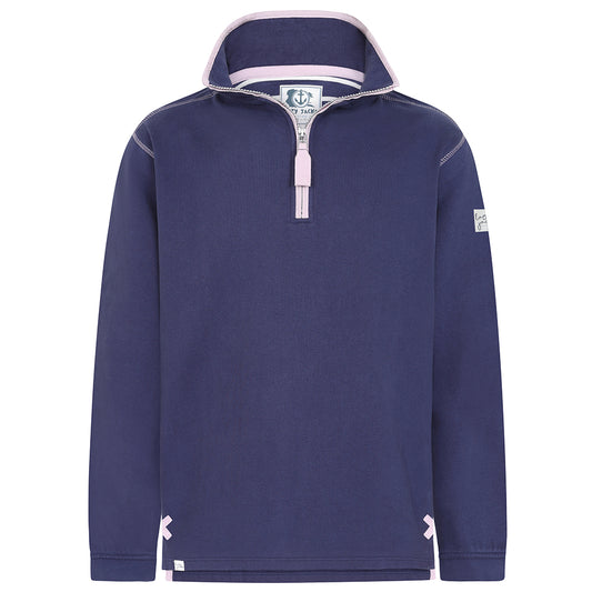 LJ3 - Ladies 1/4 Zip Sweatshirt - Twilight Pink Trim