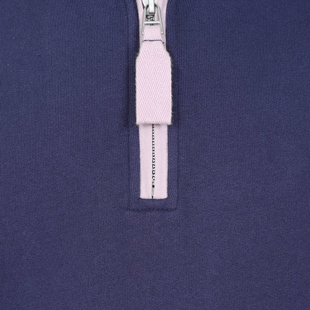 LJ3 - Ladies 1/4 Zip Sweatshirt - Twilight Pink Trim