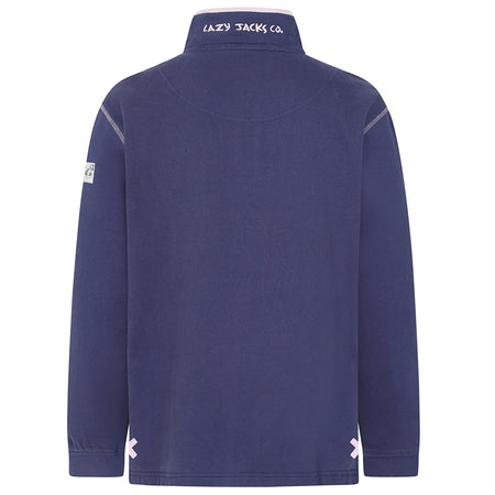 LJ3 - Ladies 1/4 Zip Sweatshirt - Twilight Pink Trim