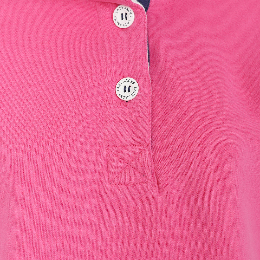 LJ5 - Ladies' Button Neck Sweatshirt - Sorbet