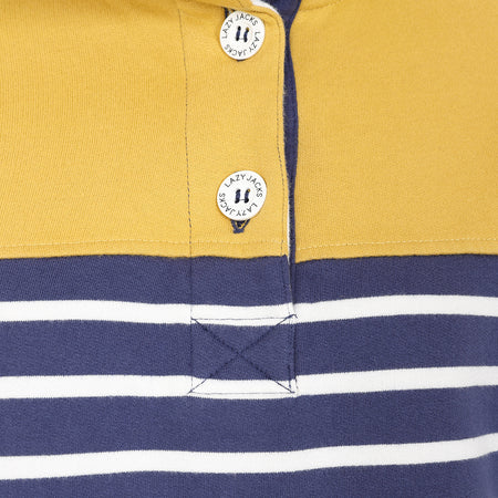 LJ6 - Ladies Button Neck Sweatshirt - Heather