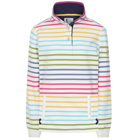 LJ6 - Ladies Button Neck Sweatshirt - Rainbow
