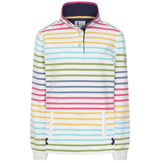 LJ6 - Ladies Button Neck Sweatshirt - Rainbow