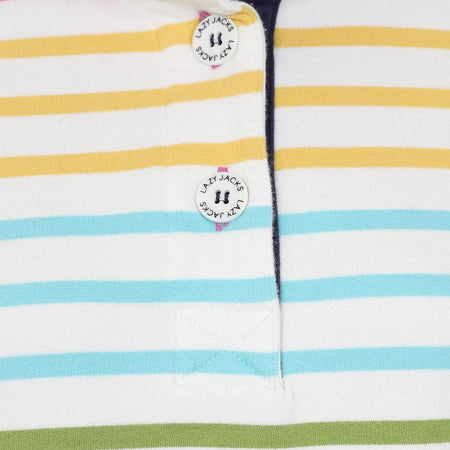 LJ6 - Ladies Button Neck Sweatshirt - Rainbow