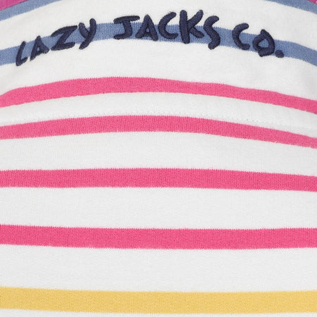 LJ6 - Ladies Button Neck Sweatshirt - Rainbow