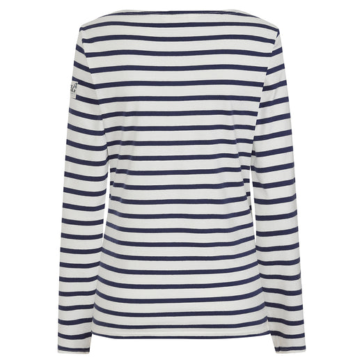 LJ97 - Ladies Striped Breton Top - Chalk
