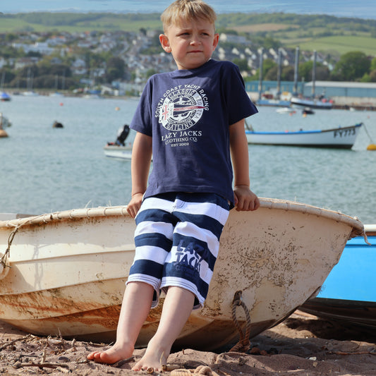 LJ58C - Boys Striped Shorts - Marine