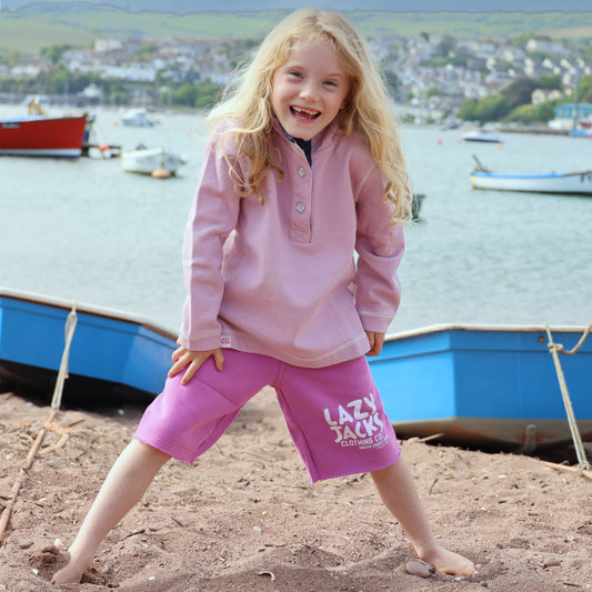 LJ57C - Girls Long Jersey Shorts - Raspberry