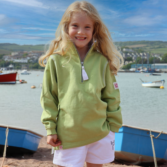 LJ3C - Girl's 1/4 Zip Sweatshirt - Pistachio