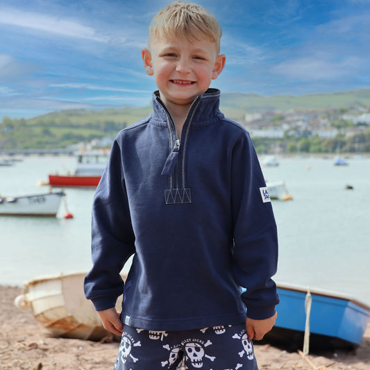 LJ40C - Boy's 1/4 Zip Sweatshirt - Marine