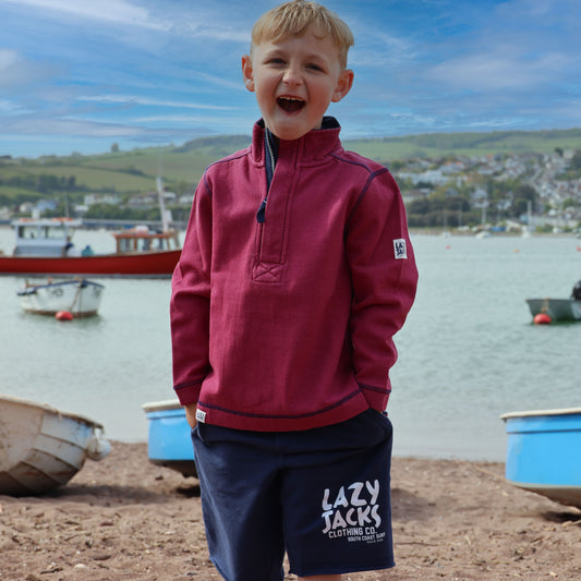 LJ700C - Boys Pique 1/4 Zip Sweatshirt - Rouge