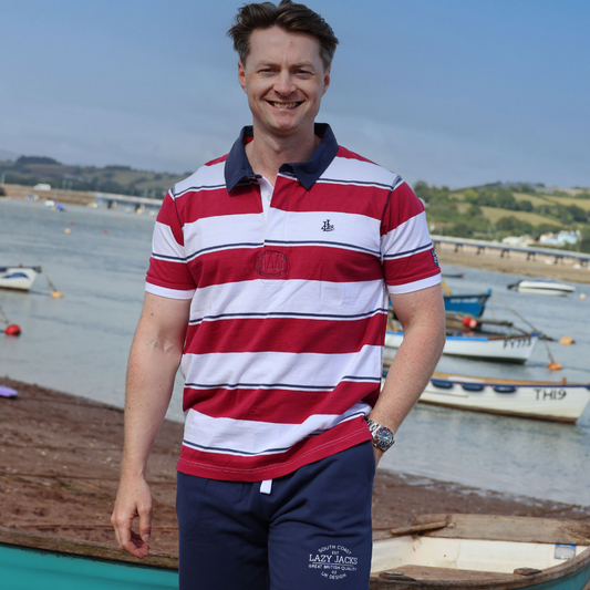 LJ27 - Men's Short Sleeve Rugby Shirt - Rouge