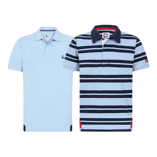 LJ95 & LJ27 - Men's Multipack Polos - Sky