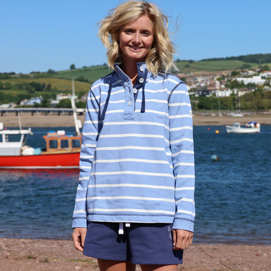 LJ301S - Pique Button Neck Sweatshirt - Sky