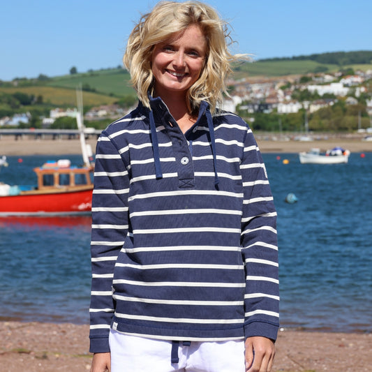 LJ301S - Pique Button Neck Sweatshirt - Twilight