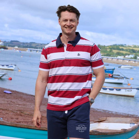 LJ27 - Men's Short Sleeve Rugby Shirt - Rouge
